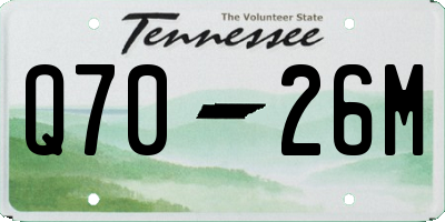 TN license plate Q7026M