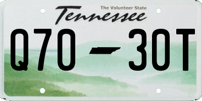TN license plate Q7030T
