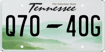 TN license plate Q7040G