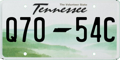 TN license plate Q7054C