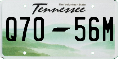 TN license plate Q7056M
