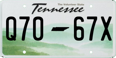 TN license plate Q7067X
