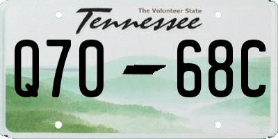 TN license plate Q7068C