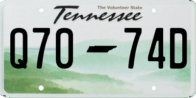 TN license plate Q7074D
