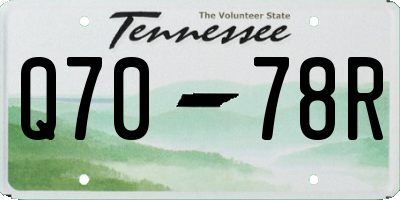 TN license plate Q7078R