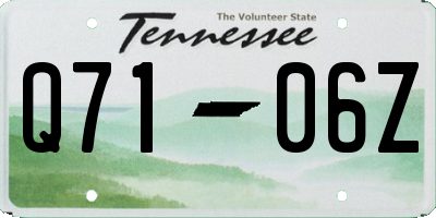 TN license plate Q7106Z