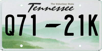 TN license plate Q7121K