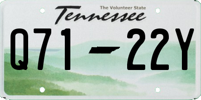 TN license plate Q7122Y