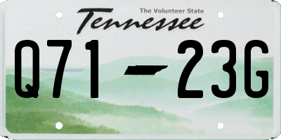 TN license plate Q7123G