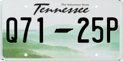 TN license plate Q7125P