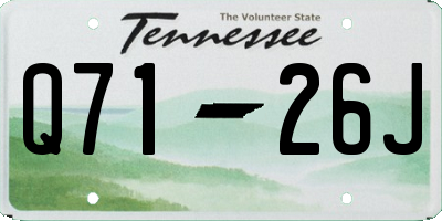 TN license plate Q7126J