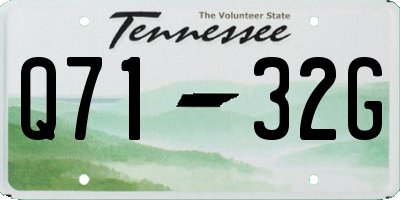 TN license plate Q7132G
