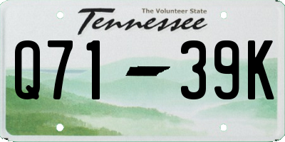 TN license plate Q7139K