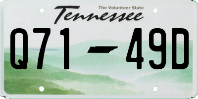 TN license plate Q7149D