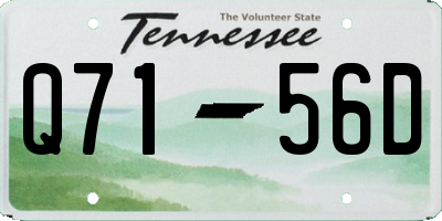 TN license plate Q7156D