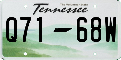 TN license plate Q7168W