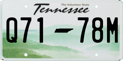 TN license plate Q7178M