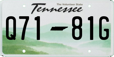 TN license plate Q7181G