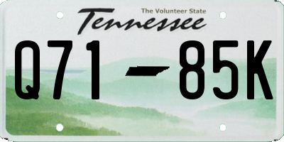 TN license plate Q7185K