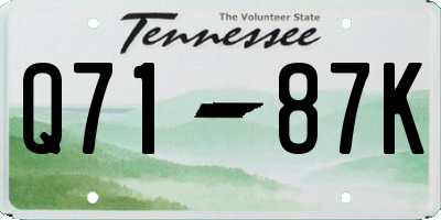TN license plate Q7187K