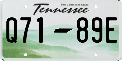 TN license plate Q7189E