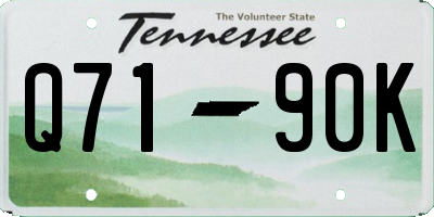 TN license plate Q7190K