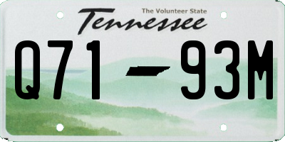 TN license plate Q7193M