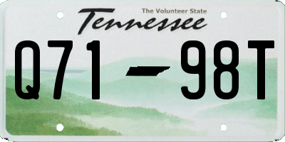 TN license plate Q7198T