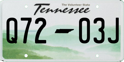 TN license plate Q7203J