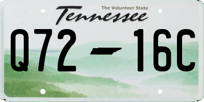 TN license plate Q7216C