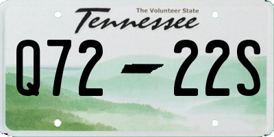 TN license plate Q7222S