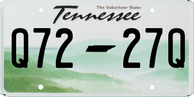 TN license plate Q7227Q