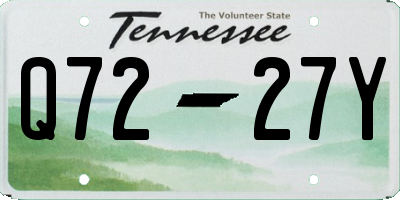 TN license plate Q7227Y