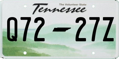 TN license plate Q7227Z