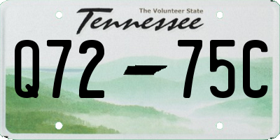 TN license plate Q7275C