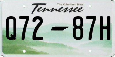 TN license plate Q7287H