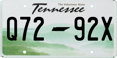 TN license plate Q7292X
