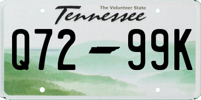 TN license plate Q7299K