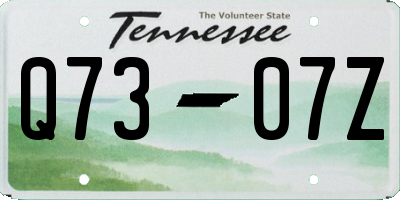 TN license plate Q7307Z