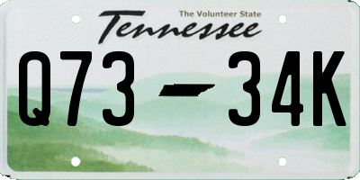 TN license plate Q7334K