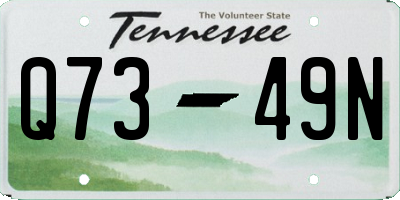 TN license plate Q7349N