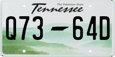 TN license plate Q7364D