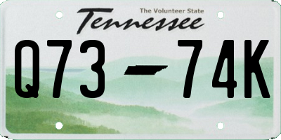TN license plate Q7374K