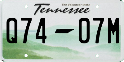 TN license plate Q7407M