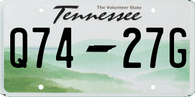 TN license plate Q7427G