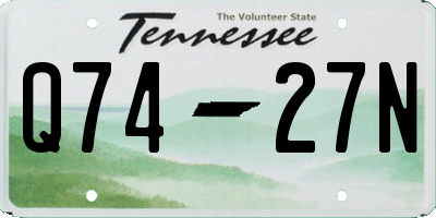TN license plate Q7427N