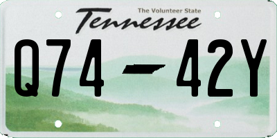 TN license plate Q7442Y