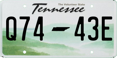 TN license plate Q7443E