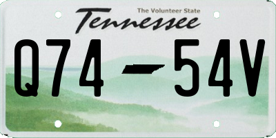 TN license plate Q7454V