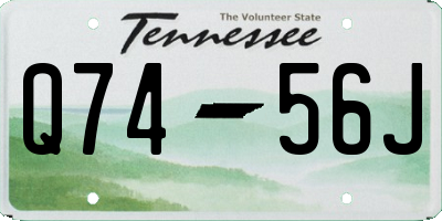 TN license plate Q7456J
